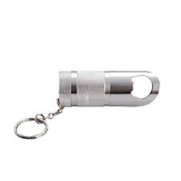 KEY CHAIN WITH 6 LED TORCH AND OPENER
